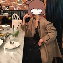 Small suit jacket female spring and summer 2021 new Korean version of loose casual silhouette thin mid-length thin suit female