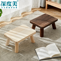 Solid Wood Small Stool Home Living Room Short Stool Small Bench Doorway Change of shoes stool Children burn Kiriata Long bench Adult bench