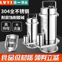 Wanhe 304 stainless steel high lift large flow submersible pump 220V household pump industrial corrosive liquid water