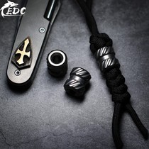 Roman column titanium alloy knife pendant EDC lanyard pendant Back clip Flashlight clip Tool braided pendant Tail rope Baolezhu