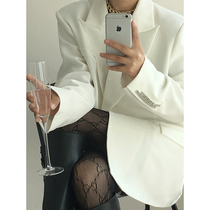 ACUP fried street suit jacket women 2021 autumn new black white cuff bright diamond premium blazer tide