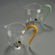 Kiln Japanese heat-resistant glass creative color put the road Cup kung fu tea set tea ceremony accessories Tea Sea tea separation device