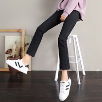 Pregnant women pants Spring and Autumn wear fashionable thin flared pants spring clothes new nine-point abdomen pregnant women jeans women