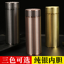 totgn boutique 999 sterling silver liner vacuum silver cup Business health care handy thermos cup Gift car teacup
