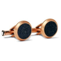 Classic section] Montblanc ten thousand Baolong mens rose gold round black cuff NAP