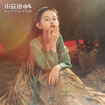 Girls Hanfu Tang dress skirt Chinese style costume childrens super fairy dress cloak long sleeve ethnic wind autumn and winter clothes