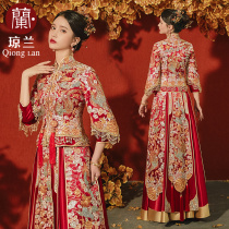 Jonglan atmosphere high-end show and clothing 2022 new dragon-phoenix-coat bridal wedding gown Chinese wedding dress Heavy work show Wo nt