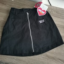 Pick up drain and sell foreign trade export ChipClip original single tail stock 100 lap half body dress spring and summer womens pure cotton skirt black