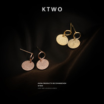 Korean fashion new bag 18K rose gold earrings womens simple personality trendy earrings thin round tassel earrings