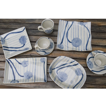 Small Aoigawa Machiya Japan imported Zongshan kiln ceramic tableware hand-painted dish plate mug coffee cup and saucer set