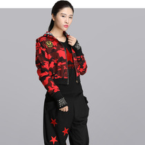 2020 new square dance sailor dance costume brand new womens suit three-piece costume jacket spring army camouflage uniform