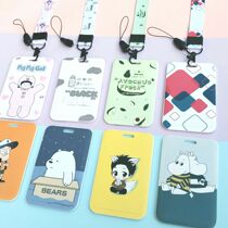 Cartoon slide cover Student meal card set Lanyard Campus pick-up card set Halter neck work document brand bus card set