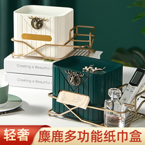Paper Towel Box Living Room Home Multifunction Light Lavish Creative Office Pumping Cardboard Box Metal Nordic Ins containing box