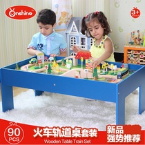 Build small train track set Magnetic electric car head 3-7 years old boy Building blocks Childrens toys Baby gift