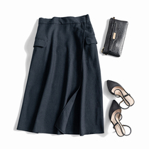 Flying overseas quality orders Juxian thin mid-length wrap-type small A-shaped drape knee-length skirt womens umbrella skirt