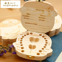 Handmade Wooden Baby Suckling Box Baby Fetal Hair Tooth Wood Containing collection Box Childrens dental house Save the box