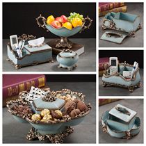  Nordic three-piece decoration multi-function tissue box household living room coffee table decoration Nordic fruit plate living room collocation