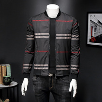 Rich Your Bird New Jacket Male European Station Thin checkered Plaid Printed Casual Jacket Men Trends in Baseball Suit