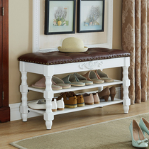 Solid wood changing shoes stool American style shoes stool modern minimalist shoe cabinet home storage stool Euro-style shoe rack strip containing stool