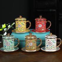 Household Chinese tea cup ceramic water cup tea set afternoon tea gold bone porcelain coffee cup office Cup Master Cup