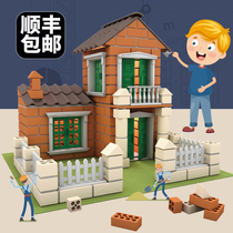 Children Build House Sub Handmade Diy Small Clay Waster Cement Small Brick Head Masonry Wall Construction Master House Toys