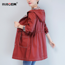 Medium-long-style jacket foreign air fashion 2020 new spring autumn loaded with long sleeve blouses for older moms winewear ladies