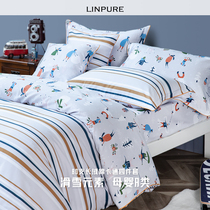 Blue platinum cotton 80 satin ski elements childrens cartoon four-piece Zermatt carnival