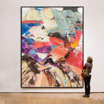 Hand-painted oil painting porch decorative painting modern simple large three-dimensional abstract art color block corridor background wall hanging painting