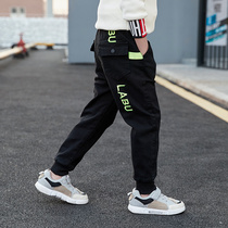 Boys casual pants spring and autumn 2021 spring clothes new childrens trousers in big children Korean pants boy overalls tide