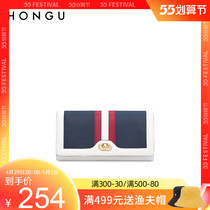 Lady Red Valley Lady Wallet Bull Leather Fashion Triple-Fold Wallet Woman Collision Color Multi-Position Long Money Clip Short Silver Bag 6513