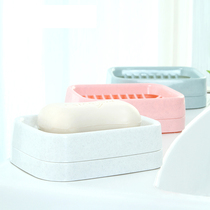 Tea Flower Soap Box Drain Toilet Soap Box Rack Plastic Brief double Soap Box Drain Soap Box Creative Soap Box