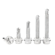 M4 2-M6 3 410 stainless steel outer hexagon drill tail screw self-tapping self-drilling dovetail nail color steel tile