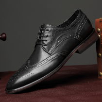 Classic Brands Bullock Mens Leather Shoes Head Layer Bull Leather Small Yard Mens Shoes 35 Sculptures 36 Gentlemen 37 Inn Leather Shoes