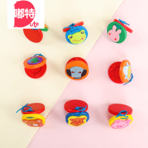  Wooden castanets plastic Orff early education music toys childrens percussion instruments Da da dance board professional round dance board