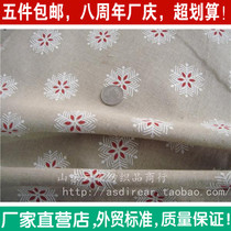 Printed Red heart Christmas snowflake fabric Cotton linen fabric Wall paper decorative curtains Sofa cover tablecloth DIY handmade