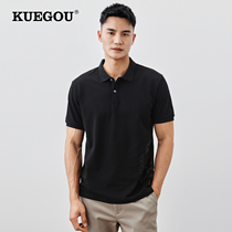 Special price] 2022 summer new men short sleeve black polo shirt male personality print overhead T-shirt 90043