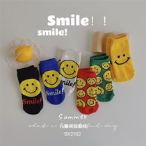 Spring and summer new childrens boat Socks personality Smiley socks men and women breathable cotton socks baby fashion trend socks children socks