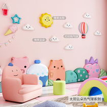 Childrens Room Wall Decoration Solid Wall Sticker 3D Cloud Sun Hot Air Balloon Rainbow Aircraft Wall Decoration Kindergarten Early Education