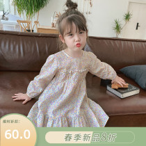 Little pudding baby baby dress 2021 New Girls spring foreign style skirt childrens clothing baby cotton long dress