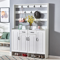 Shoe cabinet home door shoes shoe cabinet aisle large capacity with hanger integrated multi-function white storage