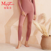 Ms. Manifen Women Mid-waist Warm Pants Lace Waist Head Pants 20210447