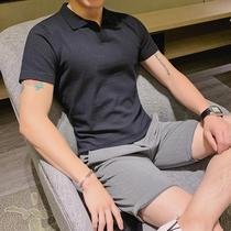 Hong Kong 2022 Tide Cards Pure short sleeves knit POLO Shirt Inslee fashion trendy men turn over T-shirts