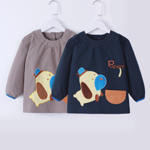 Baby Dining Hood Clothes Children Cotton Fabric Plaid Long Sleeve Apron Boy Girl Waterproof Purse baby Anti-wearing protective clothing