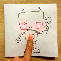 STEM electronic flash color LED childrens DIY handmade painting materials creative production environmentally friendly educational toys