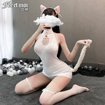 Day Ensemble Sexy Kitty Brooch Underwear Cute Rabbit Girl Uniform Seductive Short Sleeping Dress Small Chest Hollowed-out Suit Tail