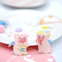 Japanese cartoon snacks pig embroidery cloth stickers cute animal pudding stickers clothes bags self-adhesive stickers
