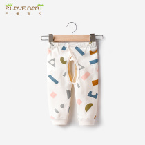 Newborn baby pants cotton spring and autumn summer male and female baby adjustable crotch stall 0-3 month high waist belly pants