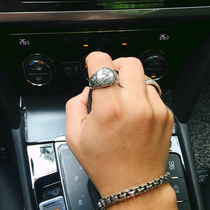 Rotai old silversmith 925 silver ring male single bully personality retro Thai silver opening adjustable ring tide man