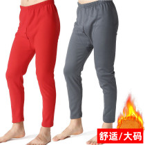 Mens warm pants plus velvet thickened fattening plus size Fat Fat Man golden velvet trousers cotton wool pants winter