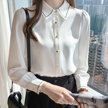 Temperament Joker professional white shirt 2021 spring and autumn new women's simple fashion slim inside bottoming shirt